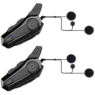 cepkquis Motorcycle Helmet Intercom Headset E1 with CVC Noise Cancellation Stereo Music IPX6 Waterproof for Full Face Helmet 2 Pack