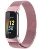 Metal Mesh Loop Bands for Fitbit Charge 5/Charge 6 Band for Women Men, Adjustable Stainless Steel Wristbands Replacement Straps for Charge 5/6 Activity TrackerRose Pink-S view 1