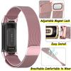 Metal Mesh Loop Bands for Fitbit Charge 5/Charge 6 Band for Women Men, Adjustable Stainless Steel Wristbands Replacement Straps for Charge 5/6 Activity TrackerRose Pink-S view 4