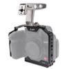 GH6 Cage with Top Handle, Hersmay Aluminum Alloy Full Camera Cage for Panasonic LUMIX GH6 Camera with 1/4'' Screw Top Handle, Camera Cage with NATO Rail, Cold Shoe Mount, Locating Hole for ARRI view 1