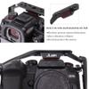 GH6 Cage with Top Handle, Hersmay Aluminum Alloy Full Camera Cage for Panasonic LUMIX GH6 Camera with 1/4'' Screw Top Handle, Camera Cage with NATO Rail, Cold Shoe Mount, Locating Hole for ARRI view 3
