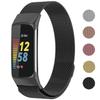 Metal Mesh Loop Bands for Fitbit Charge 5/Charge 6 Band for Women Men, Adjustable Stainless Steel Wristbands Replacement Straps for Charge 5/6 Activity TrackerBlack-S view 1