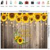 10x6.5ft Sunflowers Wooden Wall Happy Birthday Photography Backdrops Baby Shower Bridal Show Photo Background Wrinkle Free Backdrop view 3