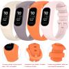 Lijinlan Replacement Band Fit for Garmin Vivosmart 5 Women Men, Soft Silicone Sport Fitness Strap for Vivosmart5 Wristband with Charging Cable Dust Plug Accessories (Small, Beige Purple Pink Orange) view 2