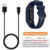 Lijinlan Replacement Band Fit for Garmin Vivosmart 5 Women Men, Soft Silicone Sport Fitness Strap for Vivosmart5 Wristband with Charging Cable Dust Plug Accessories (Small, Beige Purple Pink Orange) view 4