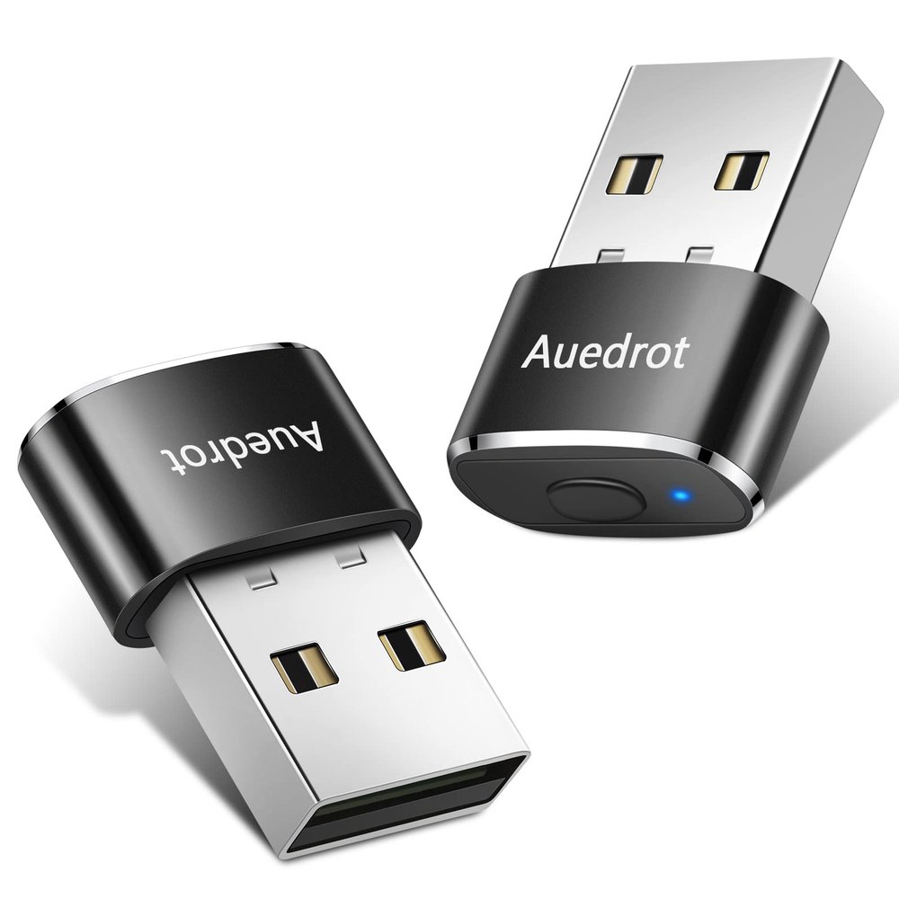 AUEDROT Mouse Jiggler Undetectable Metal USB Mouse Mover with Switch Button, Automatic Mini Mouse Shaker with 2 Jiggle Modes, Plug and Play, Keep Computer/Laptop Awake, Black, 2 PCS