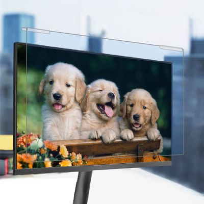 WLWLEO Computer Screen Protector for 21.5-28 inch Display Anti Blue Light Protector Filter Film Hanging Acrylic Protector Panel for Desktop Office Home Computer PC,23 inch (W530H321mm)