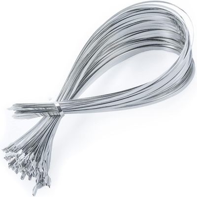 Metal Zip Ties of 100 Pcs, 28 IN 304 Stainless Steel Cable Ties, Heavy Duty Metal Zip Ties for Exhaust Wrap, Heat Resistant Fencing Ties. for Pipe, Auto repair. L/28(700mm) W/0.18(4.6mm)