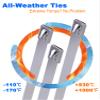 Metal Zip Ties of 100 Pcs, 28 IN 304 Stainless Steel Cable Ties, Heavy Duty Metal Zip Ties for Exhaust Wrap, Heat Resistant Fencing Ties. for Pipe, Auto repair. L/28(700mm) W/0.18(4.6mm) view 3