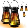 Outdoor Bluetooth Flame Speaker, Tesoorda LED Flickering Flame Effect Speaker with Torch Light, Portable Waterproof Wireless Speaker with Wall Mounted Hook&S Hook&Stake for Camping, Deck, Patio, 2Pack view 1