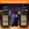 Outdoor Bluetooth Flame Speaker, Tesoorda LED Flickering Flame Effect Speaker with Torch Light, Portable Waterproof Wireless Speaker with Wall Mounted Hook&S Hook&Stake for Camping, Deck, Patio, 2Pack view 4