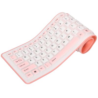 103-Key Foldable Silicone Keyboard, Wired USB, Silent, Soft Touch, Roll-up for PC & Laptops