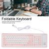 103-Key Foldable Silicone Keyboard, Wired USB, Silent, Soft Touch, Roll-up for PC & Laptops view 2