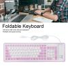 103 Keys Foldable Silicone Keyboard,Wired USB Silicone Keyboard Silent Keyboard Soft Touch Keyboard Rollup Keyboard for PC Laptops(for) view 2