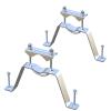 Aimeboost 2 PCS Stainless Steel Antenna Mount Double Wall Mount Antenna Mast Clamp V Jaw Bracket Accessories Kit [ Without The Pole ] for TV CB Ham Outside Home view 1