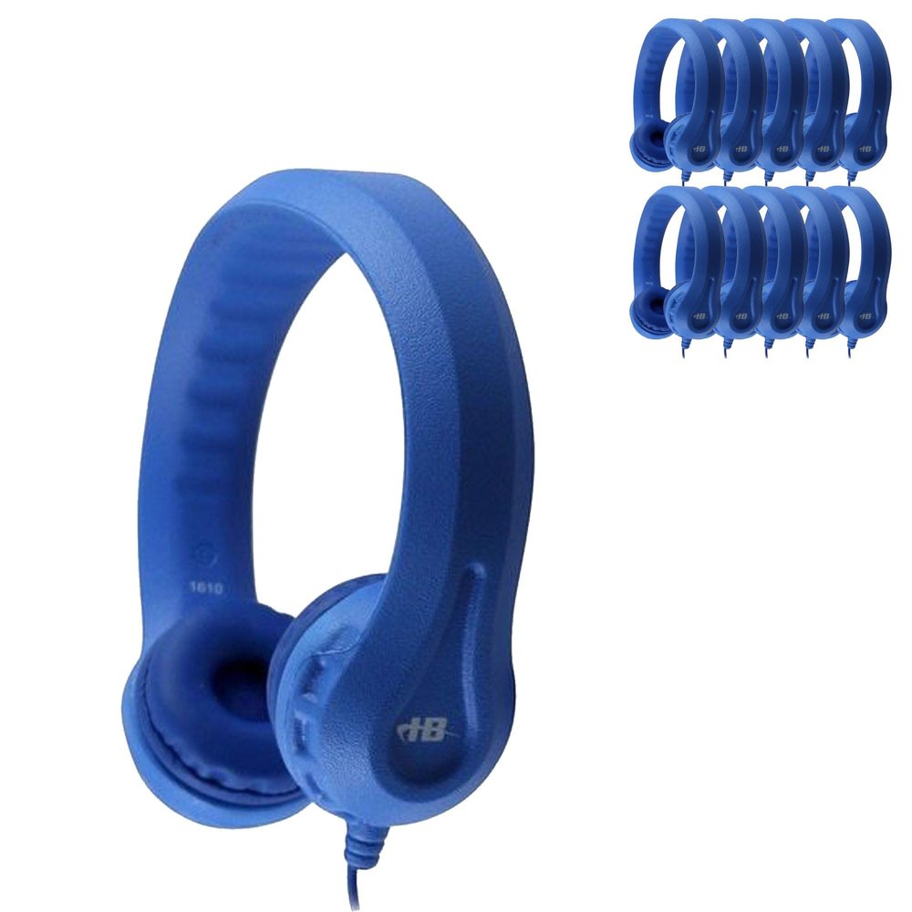 HamiltonBuhl FlexPhones Kids Foam Headphones 42Pack  Durable EVA Foam, VolumeLimited 85 dB, ChewResistant DuraCord, Safe BPAFree Design for Classroom Use  Blue