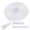 Amsthow Cinch Cable Straps Nylon Straps 39ft White 1 inch Wide Hook and Loop Roll With 50Pcs Metal Buckles Long Adjustable Management Cords Organized Cable Ties view 1
