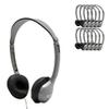 HamiltonBuhl MS2L SchoolMate Personal Stereo Headphones 200-Pack  OnEar Design, 3.5mm SlimBarrel Plug, ChewResistant DuraCord, Replaceable Leatherette Cushions  Gray view 1
