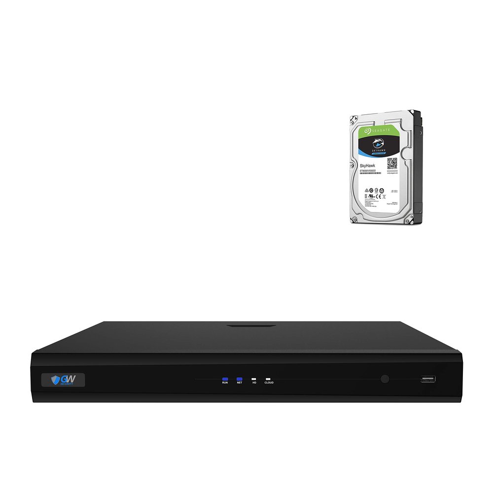 GW Security 32 Channel 4K 8MP NVR Stand Alone Video Recorder with 8TB Pre-stalled Hard Drive (GW4232NS)