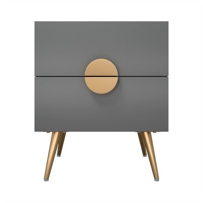 TOMYEUS Bedroom Nightstands Gray Bedside Table Light Luxury Style Bedside Storage Drawer Modern Minimalist Bedside Table Storage Cabinet Stable Structure Beside Table for Living Room (Size : 40cm)