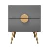 TOMYEUS Bedroom Nightstands Gray Bedside Table Light Luxury Style Bedside Storage Drawer Modern Minimalist Bedside Table Storage Cabinet Stable Structure Beside Table for Living Room (Size : 40cm) view 1