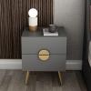 TOMYEUS Bedroom Nightstands Gray Bedside Table Light Luxury Style Bedside Storage Drawer Modern Minimalist Bedside Table Storage Cabinet Stable Structure Beside Table for Living Room (Size : 40cm) view 2