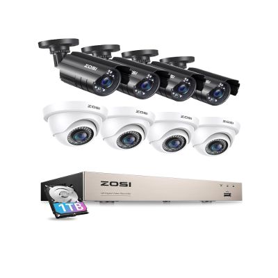 ZOSI 3K Lite Security System: 8CH DVR with 1TB HDD & 4pcs Cameras + 4PK Extra 1080P Cameras | AI Human/Vehicle Detection, Night Vision, H.265+ for 24/7 Recording.
