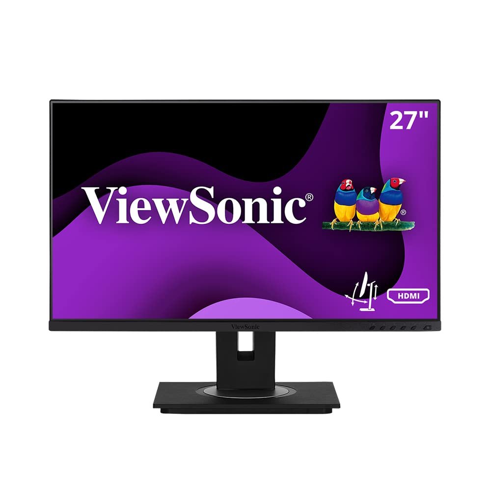 ViewSonic VG2748A 27" IPS 1080p Ergonomic Monitor with Ultra-Thin Bezels, HDMI, DisplayPort, USB, VGA (Renewed)