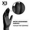 X3 Black Gloves, Disposable, Latex Free, Nitrile, for Cooking, Food Prep, 3 Mil, Powder-Free, Size Medium, 2 Boxes view 4