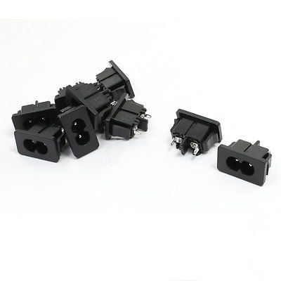 10Pcs Black PCB Board IEC320 Inlet C8 Power Adapter AC 250V 2.5/5A DB-180-C03