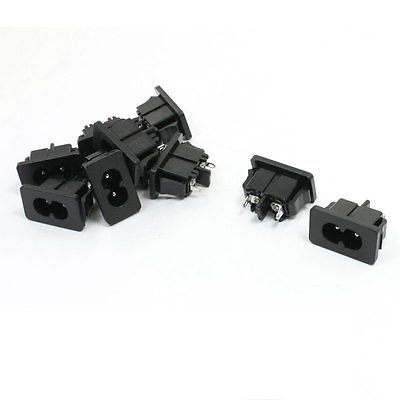 10Pcs Black PCB Board IEC320 Inlet C8 Power Adapter AC 250V 2.5/5A DB-180-C03