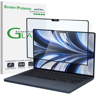 amFilm Screen Protector New MacBook Air 13.6 inch(2025, M4)(2024, M3) (2022, M2) Tempered Glass Model A2681 [9H Hardness][ Anti-Scratch][ Anti-fingerprint], 1 Pack