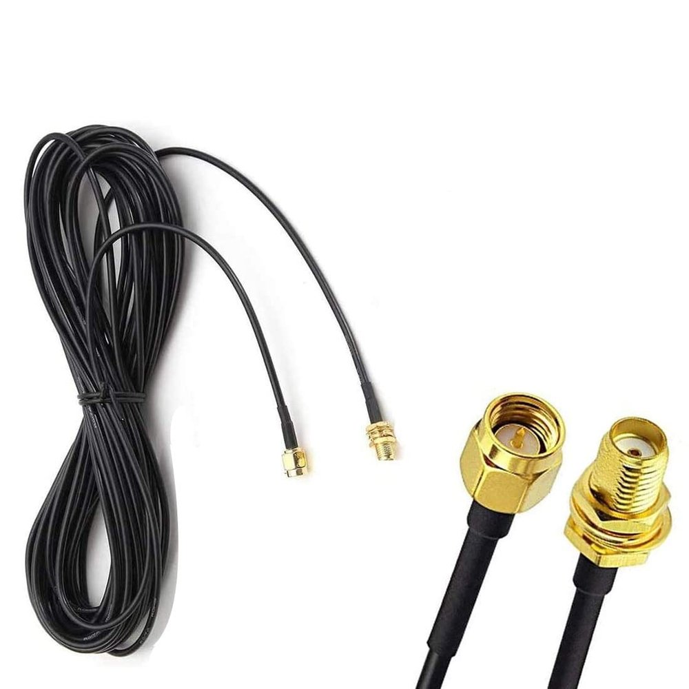16ft WiFi Antenna Extension Cable RG174 RF SMA Male to SMA Female Coaxial Cable Low Loss Gold Plated Pigtail for Wireless LAN Router Bridge External Antenna Equipment
