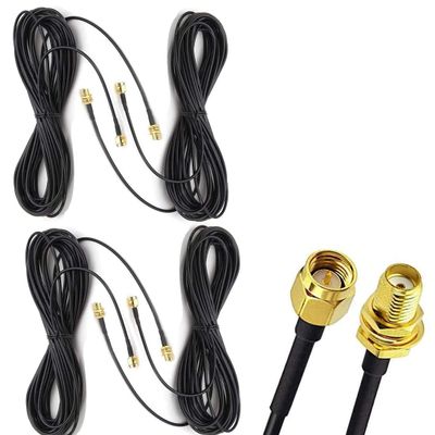 10ft WiFi Antenna Extension Cable RG174 RF SMA Male to SMA Female Coaxial Cable Low Loss Gold Plated Pigtail for Wireless LAN Router Bridge External Antenna Equipment 4pack