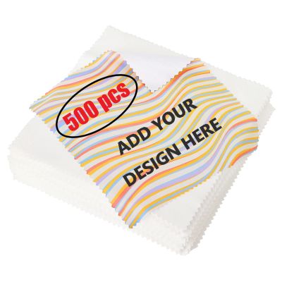 Muka 500 Pcs Custom Microfiber Cleaning Cloth 6" x 6" Full Color Printed Microfiber Cloth for Eyeglasses Camera Lens Cell Phones-5.9" x 5.9"
