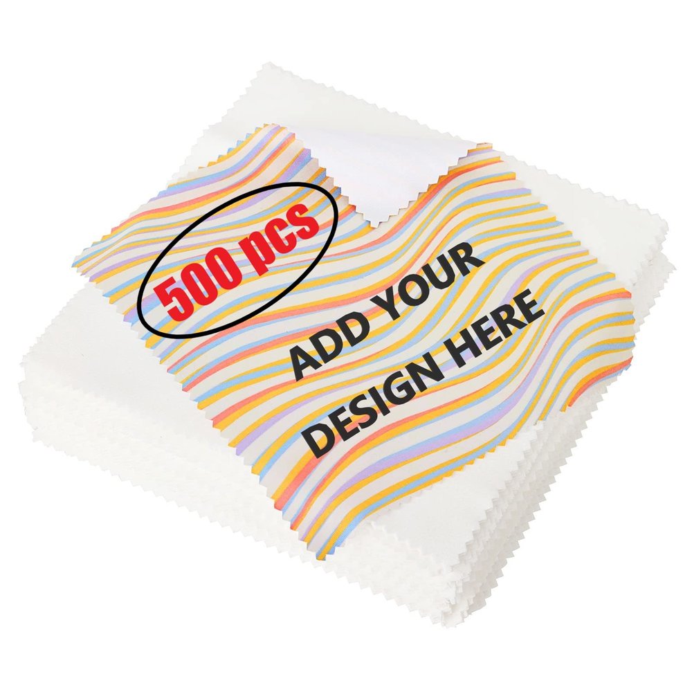 Muka 500 Pcs Custom Microfiber Cleaning Cloth 6" x 6" Full Color Printed Microfiber Cloth for Eyeglasses Camera Lens Cell Phones-5.9" x 5.9"