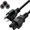3 Prong 15 Ft Short Laptop Power Cord C5 to NEMA 5-15P for HP Dell IBM Asus Sony Toshiba Lenovo Acer Gateway Compaq Chromebook ProBook Elitebook Notebook 490371-001 AC Adapter Charger Wall Plug Cable view 1