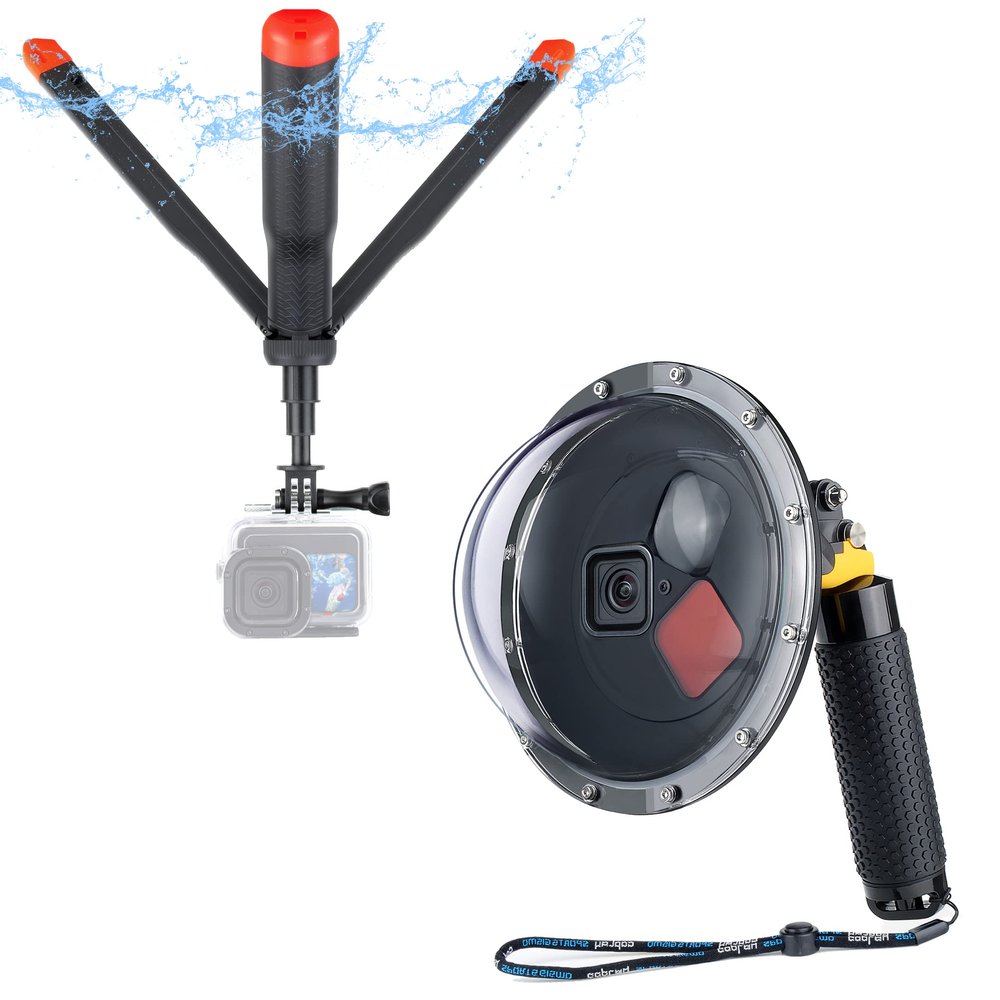 YALLSMAE Floating Grip & Filter Dome Port for GoPro Hero 13 12 11 10 9