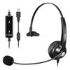 Callez USB Headset with Microphone for PC, Computer Headset with Microphone Noise Cancelling & Mute for Mac Laptop, Wired USB Headphones for Call Center Office Classroom Skype Zoom view 1