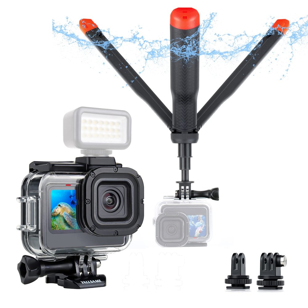 YALLSAME Floating Pole & Waterproof Case for GoPro Hero 13 12 11 10 9