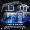 Heceltt White Christmas Lights Outdoor, 49FT 480 LED Ice Lights for Outside with 90 Drops Clear Wire 8 Modes Timer, Plug in Waterproof for Holiday Eaves Yard Roof Party Christmas Decoration view 4