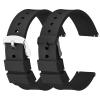 cobee 2 Pcs Silicone Watch Bands, Quick-Release Waterproof Soft Watch Straps with Black or Silver Stainless Steel Buckle Compatible with Smart Watch Sport Watch Wrist Straps for Men Women (20mm-Black) view 1