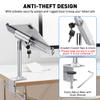 AboveTEK Anti Theft Locking Tablet Stand Holder - 360/320 POS Swivel - Lockable Tablet Security Stand Lock, Desktop Table Clamp Mount Fits 7 to 11 Inch iPad Fire Microsoft Galaxy Tab Google (Silver) view 2