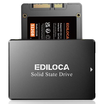 Ediloca 512GB SSD Internal Solid State Drive 2.5" SATA III 6Gb/s, 540MB/s Read Speed 3D TLC NAND, 512GB SATA SSD PC/Laptop Upgrade, Shock-Resistant & Drop-Proof(ES106)