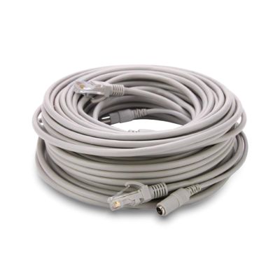 5M/10M/15M/20M CCTV Cable, AHD Video Power Cable for CCTV Security Camera Surveillance System, Cat Cabel for IP Cameras NVR System 10Mbps/100Mbps(Color White)(20M)