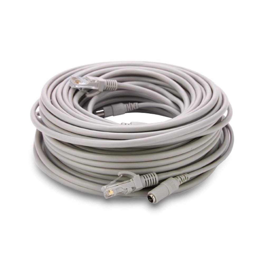 5M/10M/15M/20M CCTV Cable, AHD Video Power Cable for CCTV Security Camera Surveillance System, Cat Cabel for IP Cameras NVR System 10Mbps/100Mbps(Color White)(20M)