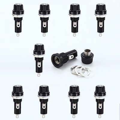 10Pcs 5x20mm Panel Mount Screw Cap Fuse Holder Case Glass Tube Fuse Radio Auto Stereo