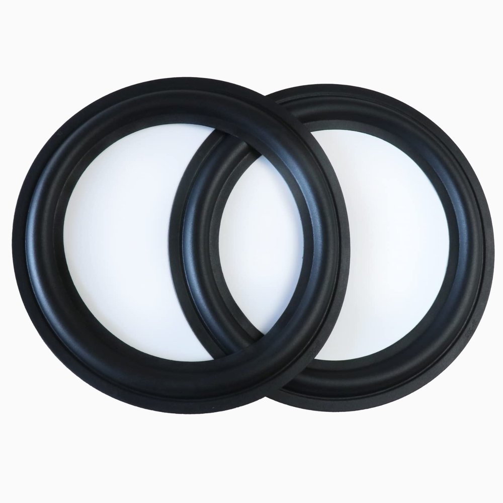 SPATHIPHYLLUM 2pcs Black Color 10 Rubber Speaker Edge Surround Rings Replacement Parts for Speaker Repair or DIY (10")