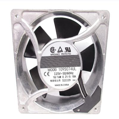 109S074UL 115VAC 18/16W 0.21/0.18A 120X120X38mm 2700/3100min-1 88.3/102.5CFM Cooling Fan