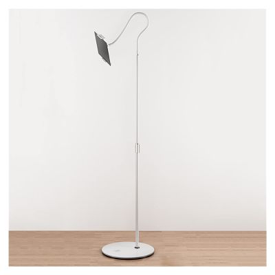 Adjustable Tablet Floor Stand,Gooseneck Long Arm Metal Stand Mount,Height and Angle Adjustable Floor Stand for iPad,Universal 360-degree Adjustable Floor Stand Holder (Color : White)